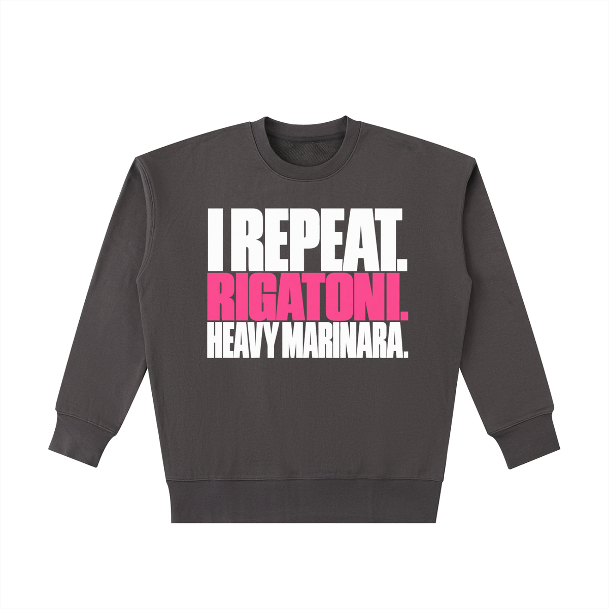 HEAVY MARINARA = HEAVYWEIGHT CHAMPION CREW. NO LIGHTWEIGHTS APPLY. LOOKING AT YOU.