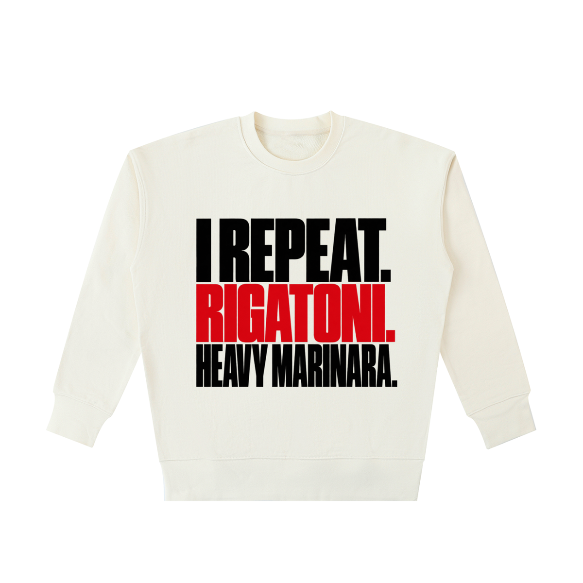 HEAVY MARINARA = HEAVYWEIGHT CHAMPION CREW. NO LIGHTWEIGHTS APPLY. LOOKING AT YOU.