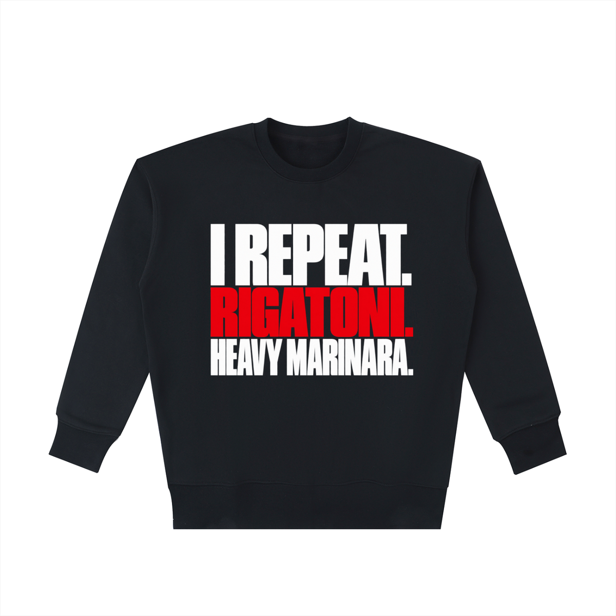 HEAVY MARINARA = HEAVYWEIGHT CHAMPION CREW. NO LIGHTWEIGHTS APPLY. LOOKING AT YOU.