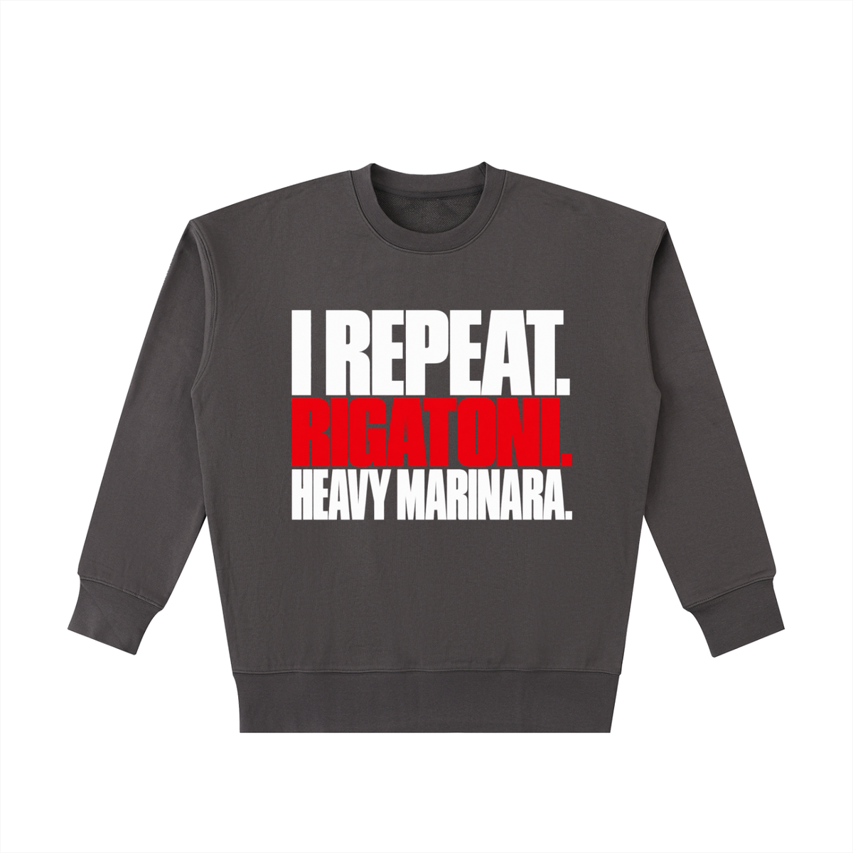 HEAVY MARINARA = HEAVYWEIGHT CHAMPION CREW. NO LIGHTWEIGHTS APPLY. LOOKING AT YOU.