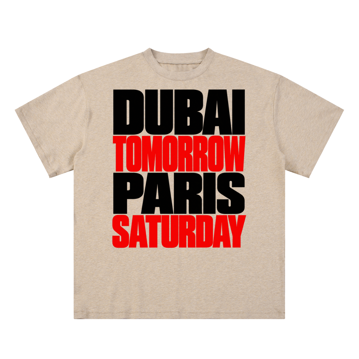 THE DUBAI TOMORROW HEAVY TEE. MAYBE TOO HEAVY FOR YOU.