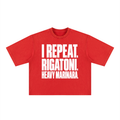 THE I REPEAT. RIGATONI.  MINERAL WASH BOXY TEE.