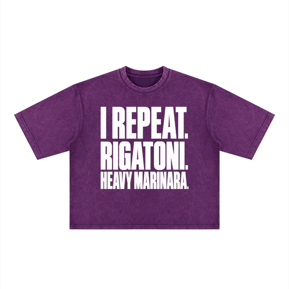 THE I REPEAT. RIGATONI.  MINERAL WASH BOXY TEE.